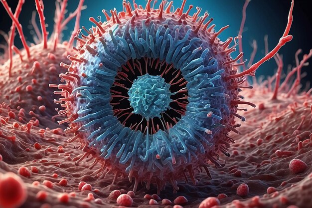 Realistic image of the SARSCoV2 virus illness