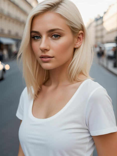 Photo realistic image of sexy blonde girl