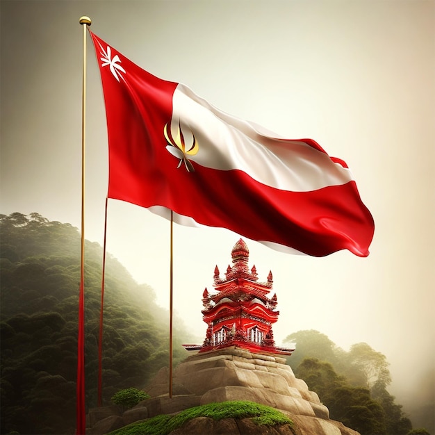 Foto giorno dell'indipendenza realistico dell'indonesia