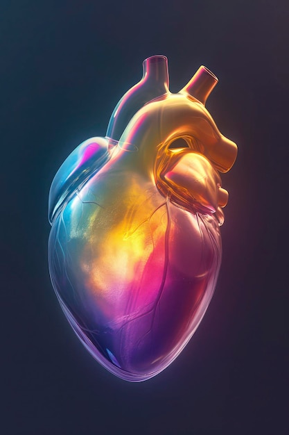 Realistic isolated image of a human heart Generative AI