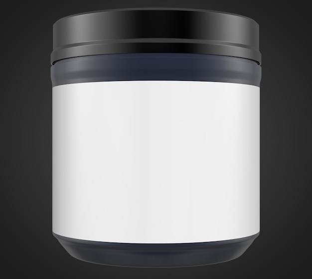 Photo realistic jar mock up on white background 3d rendering