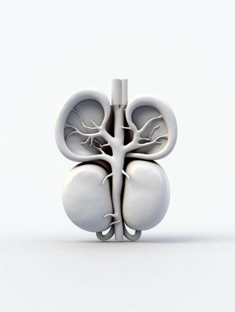 Realistic Kidney Photos Illustration Vector 3D Model Art