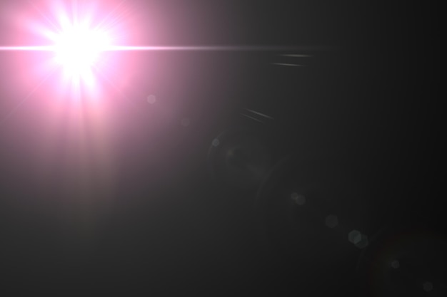 Photo realistic lens flare in black background lens flare blue light over black background add overlay or screen filter over images abstract sun burst with digital lens flare background