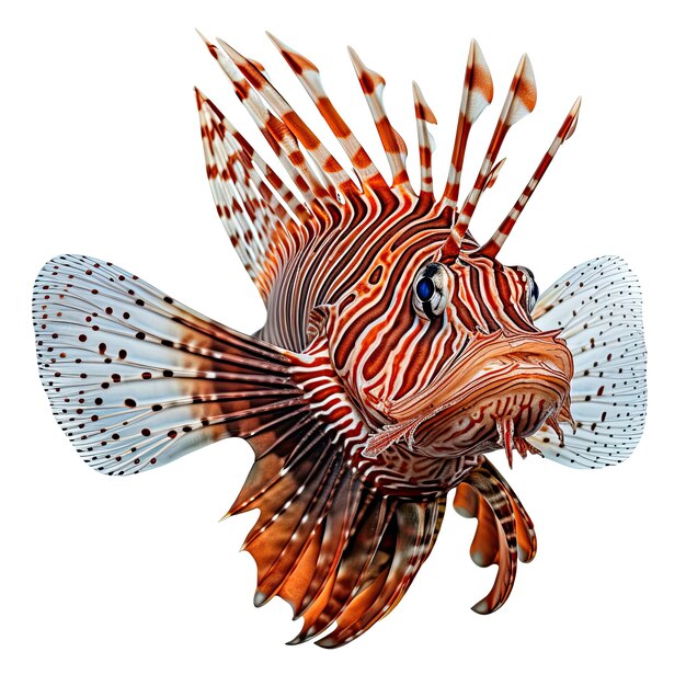 Photo realistic lion fish on white background