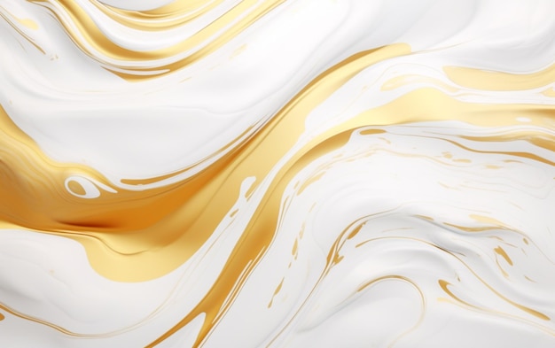 Realistic liquid marble background with gold