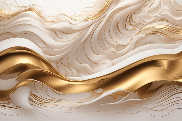 現実的な液体ホワイトゴールド波背景