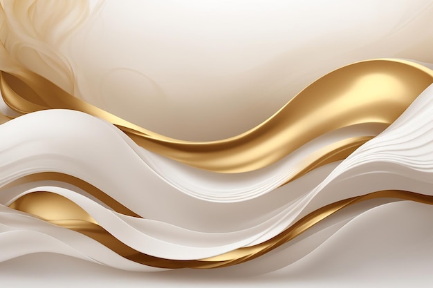 realistic liquid white gold waves background