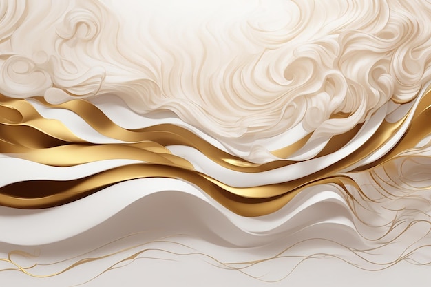 realistic liquid white gold waves background