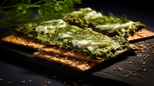 Realistic Looking Crispbreads with Avocado Spread