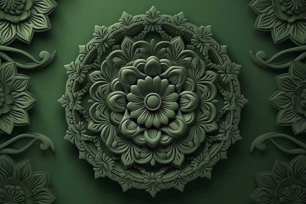 Realistic mandala arabic green islamic design background
