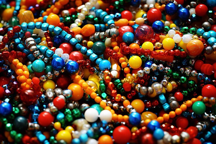 Photo realistic mardi gras beads