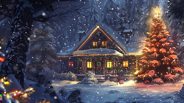 realistic merry christmas template with decorations