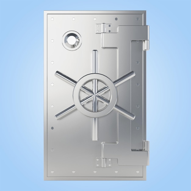 Realistic metal safe 3D illustration