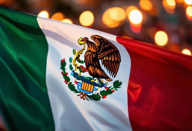 Realistic Mexico flag background texture