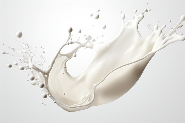 현실적인 우유 스프레이 또는 물방울과 배경으로 파동