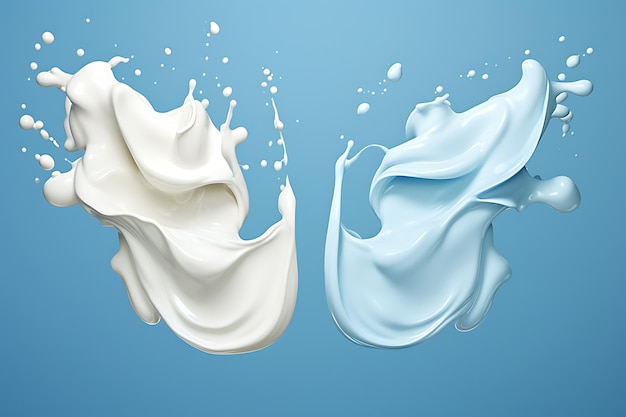 Realistic milk or yogurt splashes