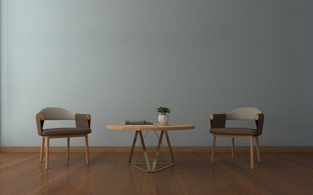 Realistic Mockup of living room Inerior