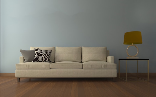 Realistic Mockup of living room Inerior