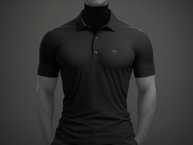 Premium AI Image | Realistic mockup of male black polo shirt Generative ai