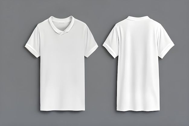 realistic mockup of male white polo shirt