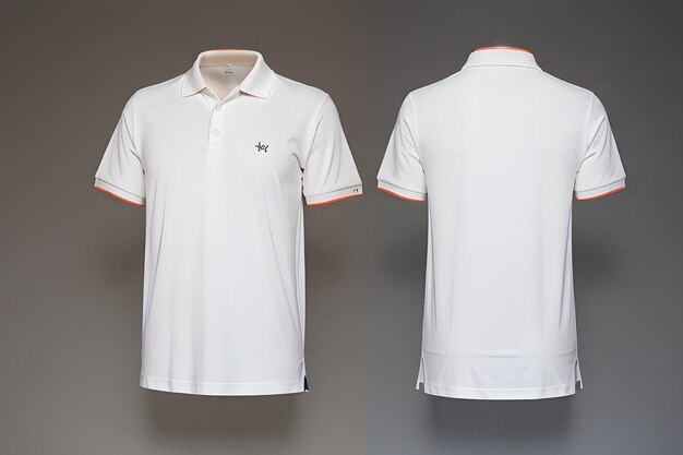 Photo realistic mockup of male white polo shirt