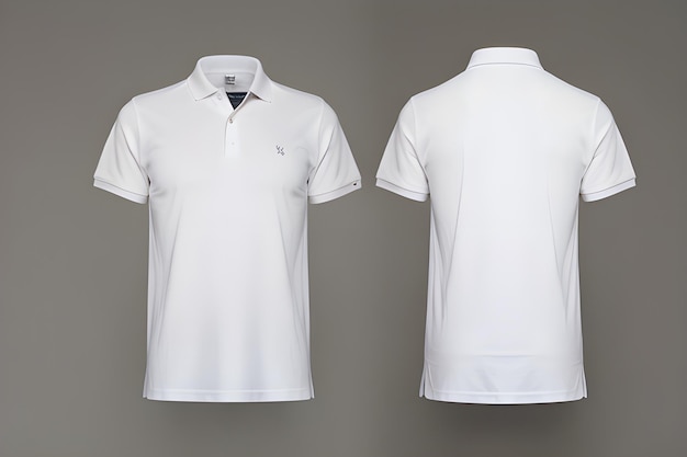 realistic mockup of male white polo shirt