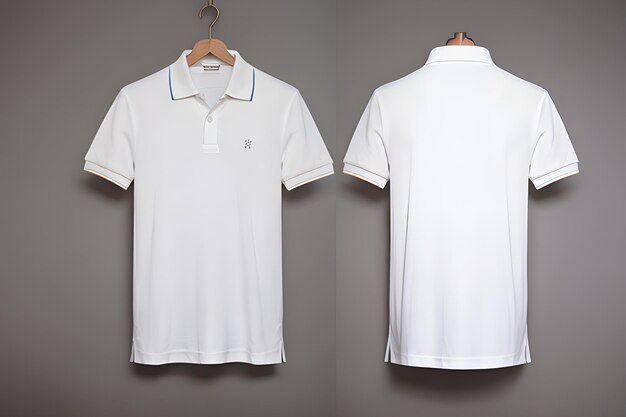 realistic mockup of male white polo shirt