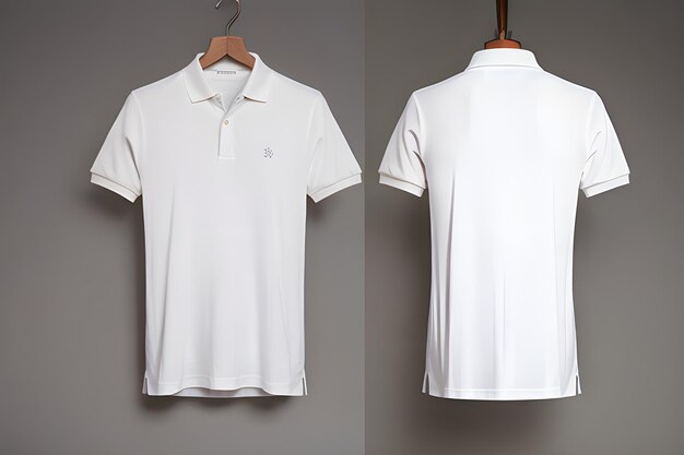 Photo realistic mockup of male white polo shirt