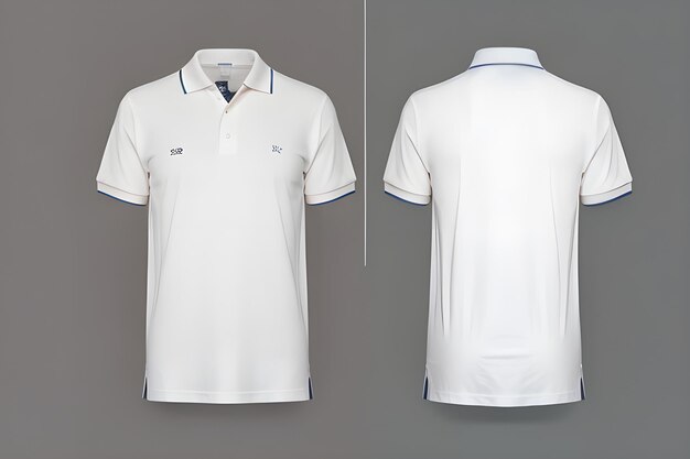 realistic mockup of male white polo shirt