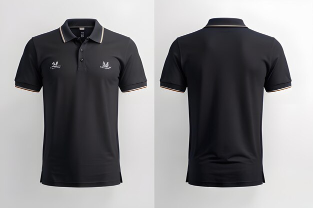 realistic mockup of male white polo shirt