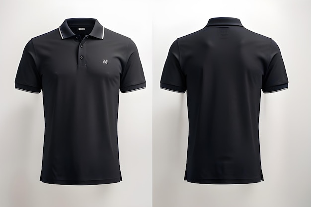 realistic mockup of male white polo shirt