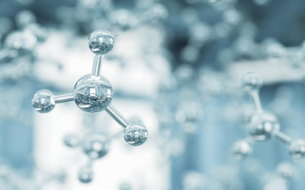 사진 현실적인 분자 배경입니다. ch3 분자의 과학 삽화. 메탄 원자