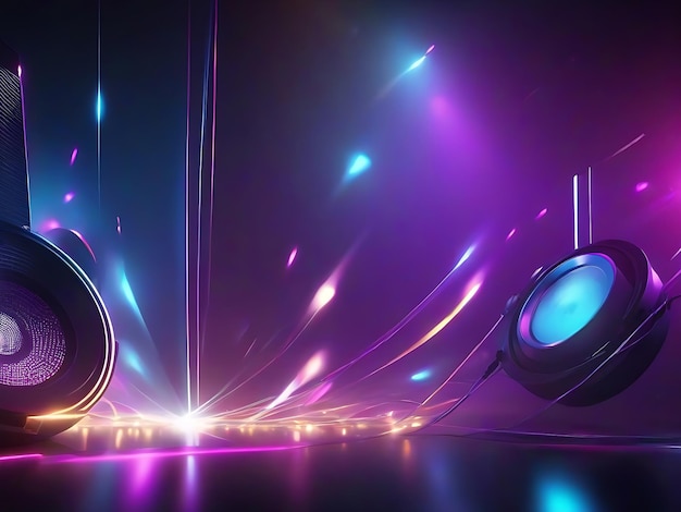 Realistic music Party light background Night