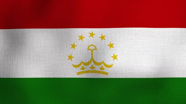 Photo realistic national flag the flag of tajikistan