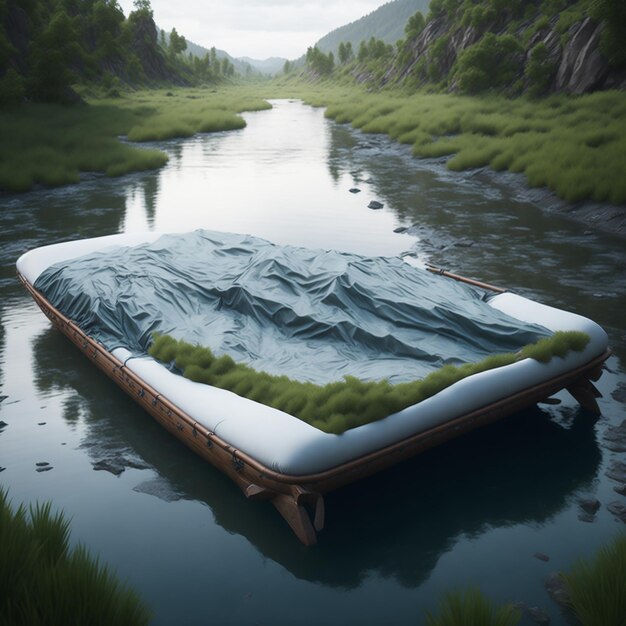 Photo realistic nature with boat