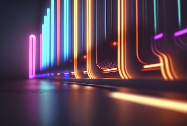 Realistic neon light background generative ai