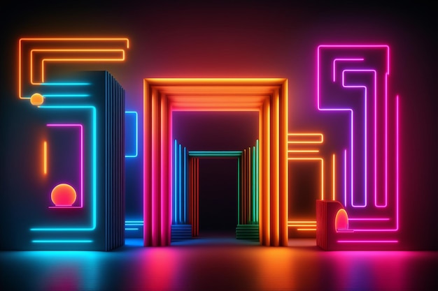 realistic neon lights background