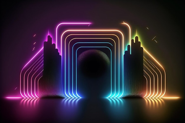 Premium Vector  Realistic neon lights background