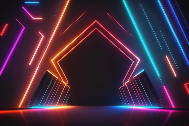 Realistic neon lights background