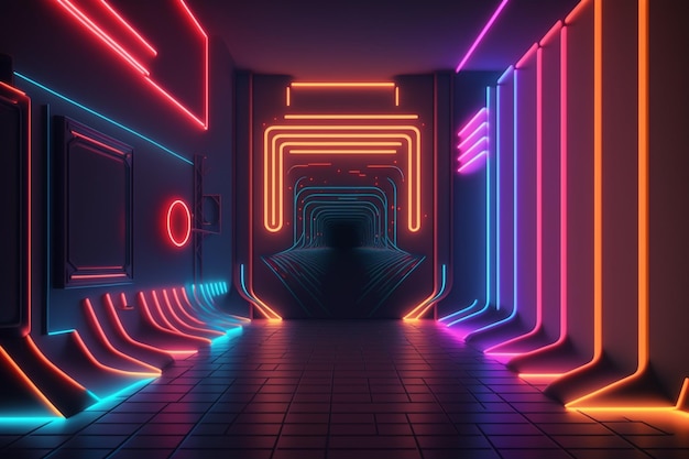 Realistic neon lights background