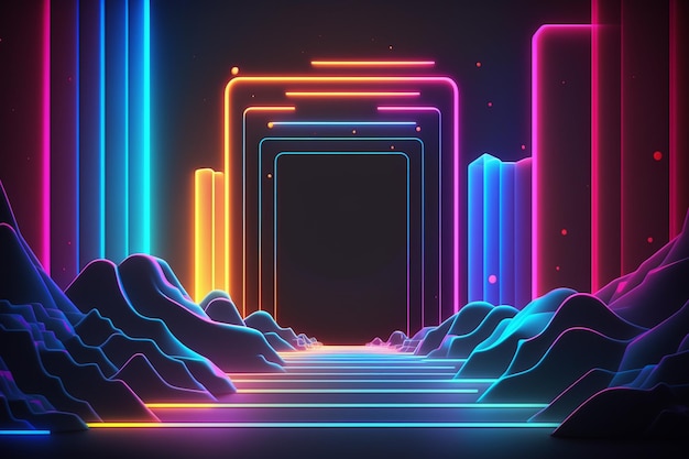 Realistic neon lights background