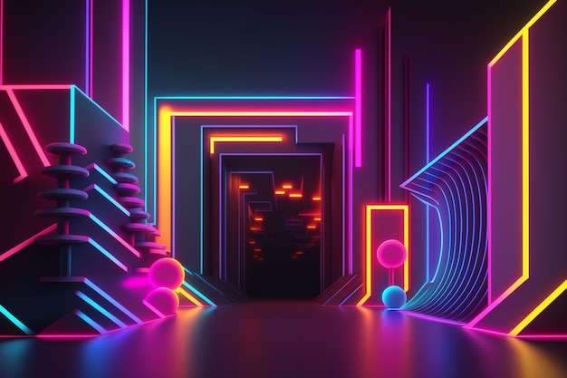 Realistic neon lights background