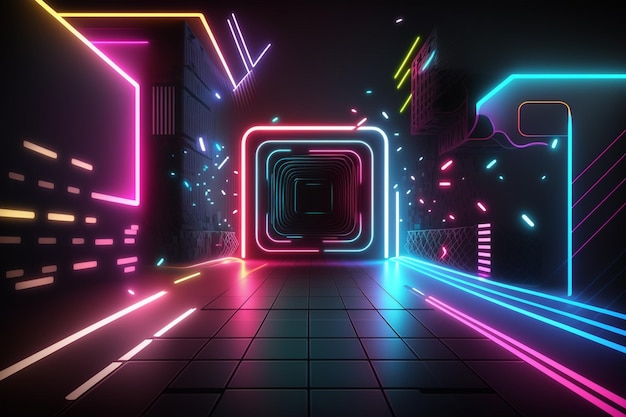 Realistic neon lights background