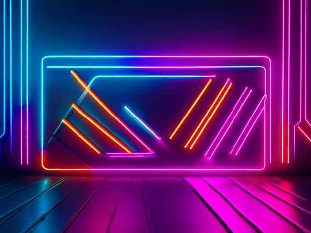 Realistic neon lights hd background download