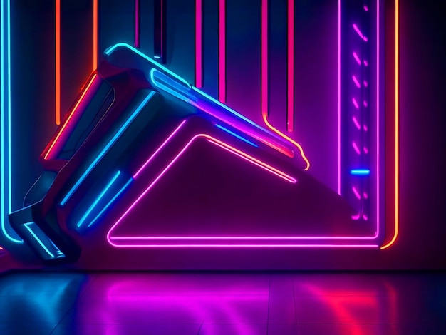 Realistic neon lights hd background download