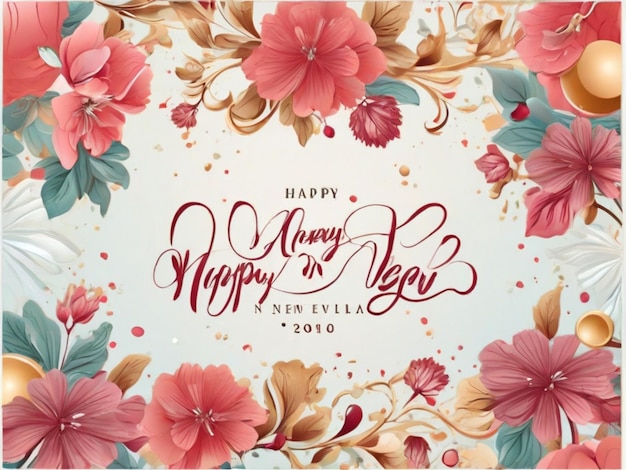 realistic new year greeting card template