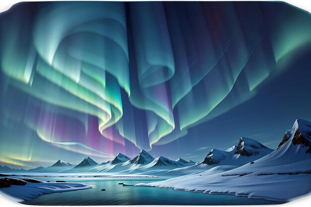 Realistic northern lights background