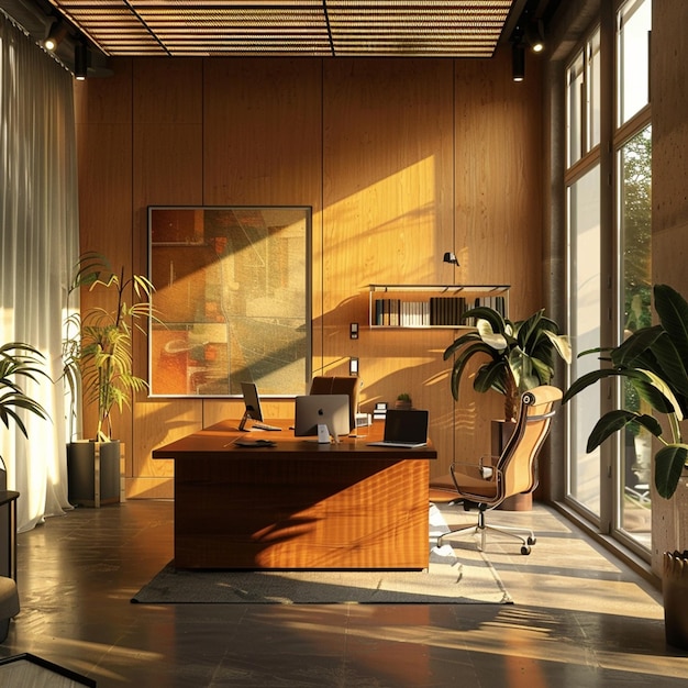 realistic office interior