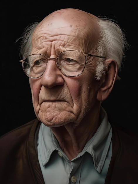 Realistic old men portrait generative ai