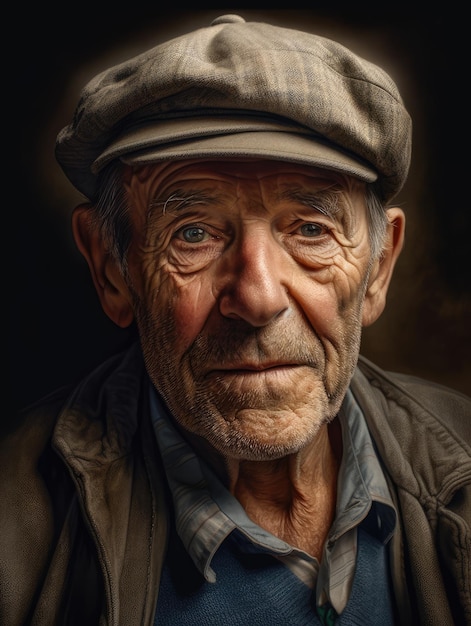 Realistic old men portrait generative ai